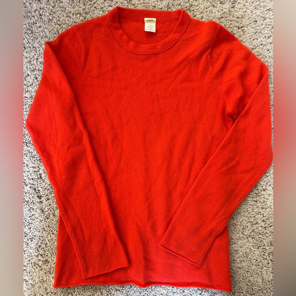 Bright Orange Sweater- 100 % cashmere
